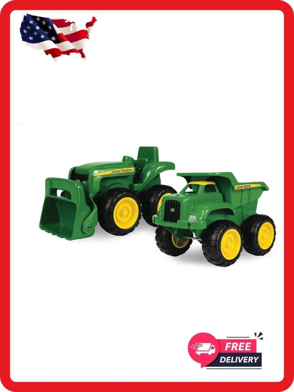 TOMY John Deere Tractor Loader & Dump Truck Toy Set 2 Pack Ages 18M+ Kids